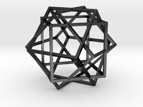 3 Cube Compound in Polished and Bronzed Black Steel