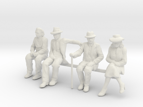1:48 scale SEATED FIGURE PACK in White Natural Versatile Plastic