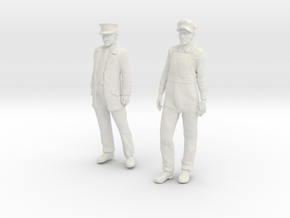 1:29 scale Conductor and Engineer Combo  in White Natural Versatile Plastic