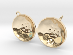 Double Tenor "surface" steelpan pendant, L in 14K Yellow Gold