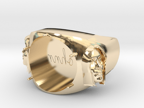 Eternal love ring - with hole for a stone in 14k Gold Plated Brass