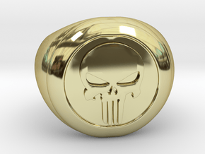 Punisher Size 7.5 in 18k Gold Plated Brass