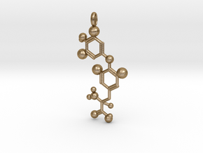 Triiodothyronine (T3) Pendant in Polished Gold Steel