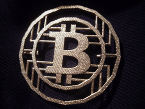 Bitcoin Pin in Natural Bronze