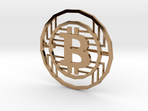 Bitcoin Pin in Polished Brass