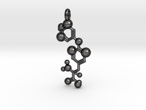 Thyroxine (T4) Pendant in Polished and Bronzed Black Steel