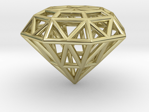 Rounded Diamond Lattice in 18k Gold Plated Brass