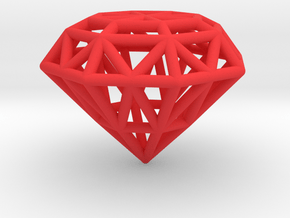 Rounded Diamond Lattice in Red Processed Versatile Plastic