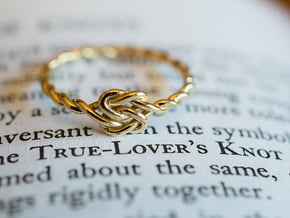 True Lover's Knot Ring in Polished Brass