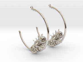 Chameleon Hoops  in Rhodium Plated Brass