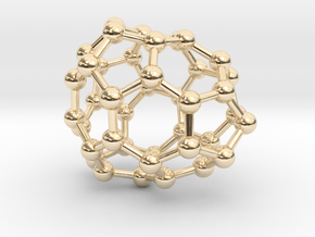 0118 Fullerene C40-12 c1 in 14k Gold Plated Brass