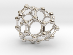 0118 Fullerene C40-12 c1 in Rhodium Plated Brass