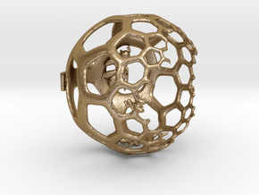 Honeycomb Light Projection Sphere in Polished Gold Steel