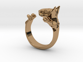 BullTerrier  ring  size 13 in Polished Brass
