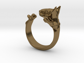 BullTerrier  ring  size 13 in Polished Bronze