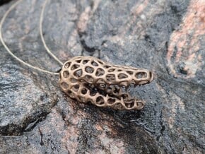 Alligator Voronoi Necklace  in Polished Bronze Steel