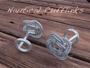 Nautical Turk's Head Knot Cufflinks in Polished Silver