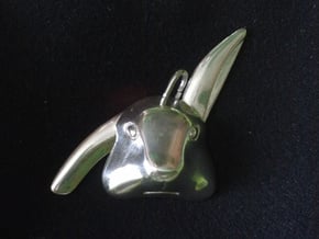 Bibo - rabbit pendant in Polished Silver