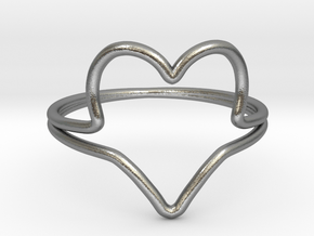 Wire Heart Ring (Size 7) in Natural Silver