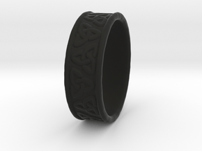 Celtic Ring 17.2mm in Black Natural Versatile Plastic