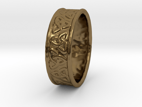 Celtic Ring 17.2mm in Polished Bronze