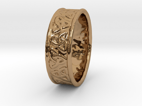 Celtic Ring 17.2mm in Polished Brass