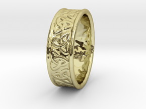 Celtic Ring 17.2mm in 18k Gold Plated Brass