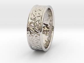 Celtic Ring 17.2mm in Rhodium Plated Brass