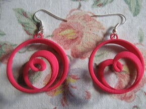 Coil 2 3 4 Earrings in Pink Processed Versatile Plastic