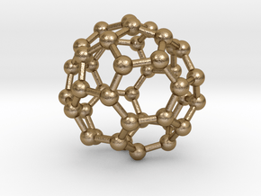0148 Fullerene C40-36 c2 in Polished Gold Steel