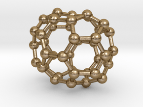 0145 Fullerene C40-33 d2h in Polished Gold Steel
