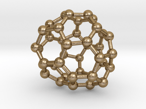 0146 Fullerene C40-34 c1 in Polished Gold Steel