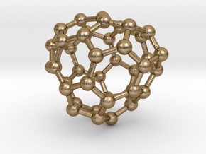 0141 Fullerene C40-29 c2 in Polished Gold Steel