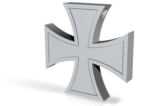 Iron Cross Pendant Revised in Tan Fine Detail Plastic