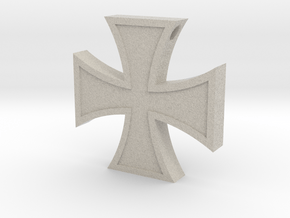 Iron Cross Pendant Revised in Natural Sandstone