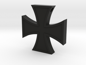 Iron Cross Pendant Revised in Black Natural Versatile Plastic