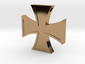 Iron Cross Pendant Revised in Polished Brass
