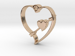 Cupid's Shot Heart Pendant  in 14k Rose Gold
