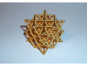 64 Tetrahedron Grid 1.25" in Polished Gold Steel