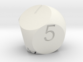 D7 2-fold Sphere Dice in White Natural Versatile Plastic