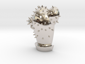 Cactus Pendant | Shut Up Cláudia! in Rhodium Plated Brass