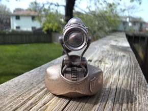 Robot Binary Detective 01 in Polished Bronzed Silver Steel