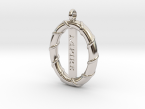 CLASSIC WIRE PENDANT in Rhodium Plated Brass