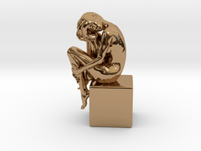 Girl On Box in Polished Brass