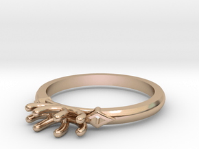 AB045 3 Stone Anniversary Band in 14k Rose Gold Plated Brass