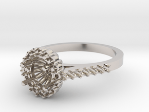 Tube Halo Engagement Ring in Rhodium Plated Brass
