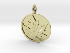 Leaf Pendant in 18k Gold Plated Brass