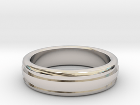 Man's Wedding Band M-004 in Rhodium Plated Brass