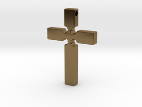 Monroe Cross Revised in Polished Bronze