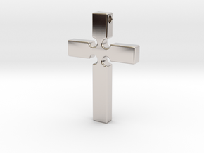 Monroe Cross Revised in Rhodium Plated Brass